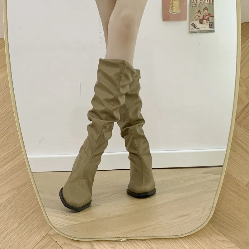 LXVB Slouch Boots Knee-high Boots 3cm Women's-17