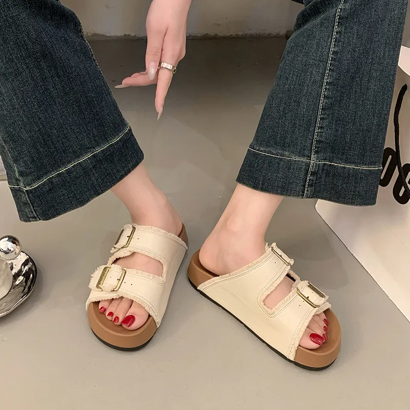 LXVB Rubber Sole Slip Resistant Slide Slippers Women's-14