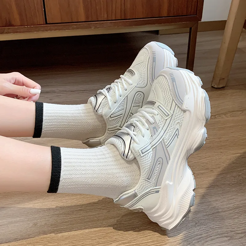 LXVB Slip-Resistant Breathable Low-Top Chunky Sneakers Women's-6