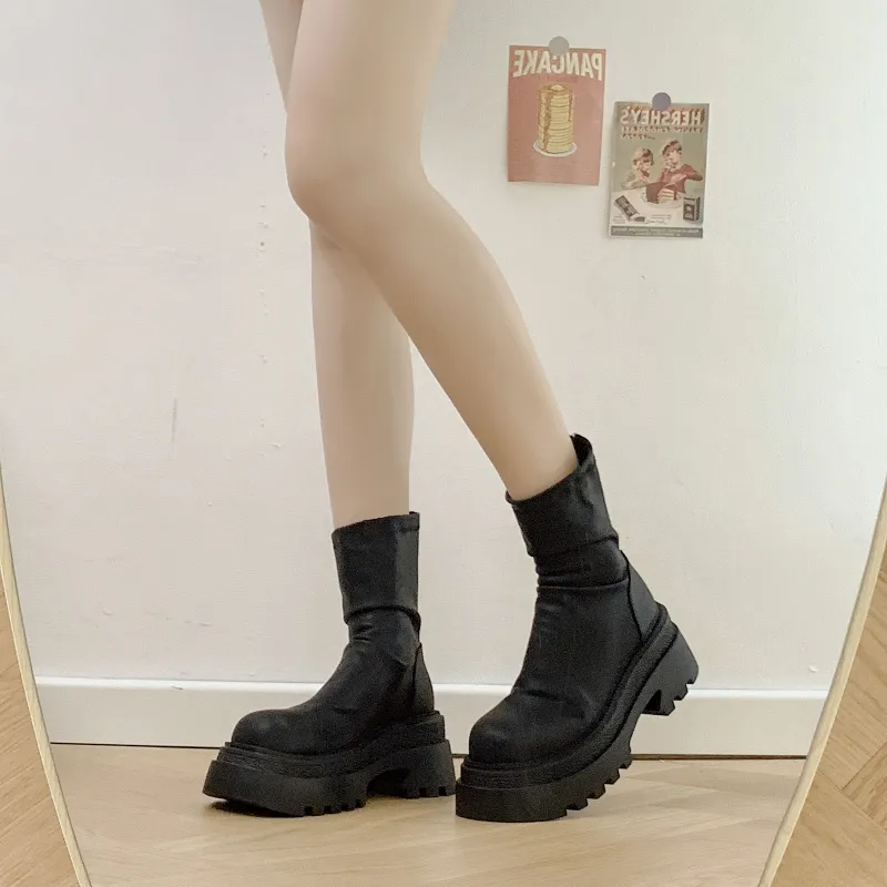 LXVB Slouch Boots Ankle Boots 6.5cm Women's-7