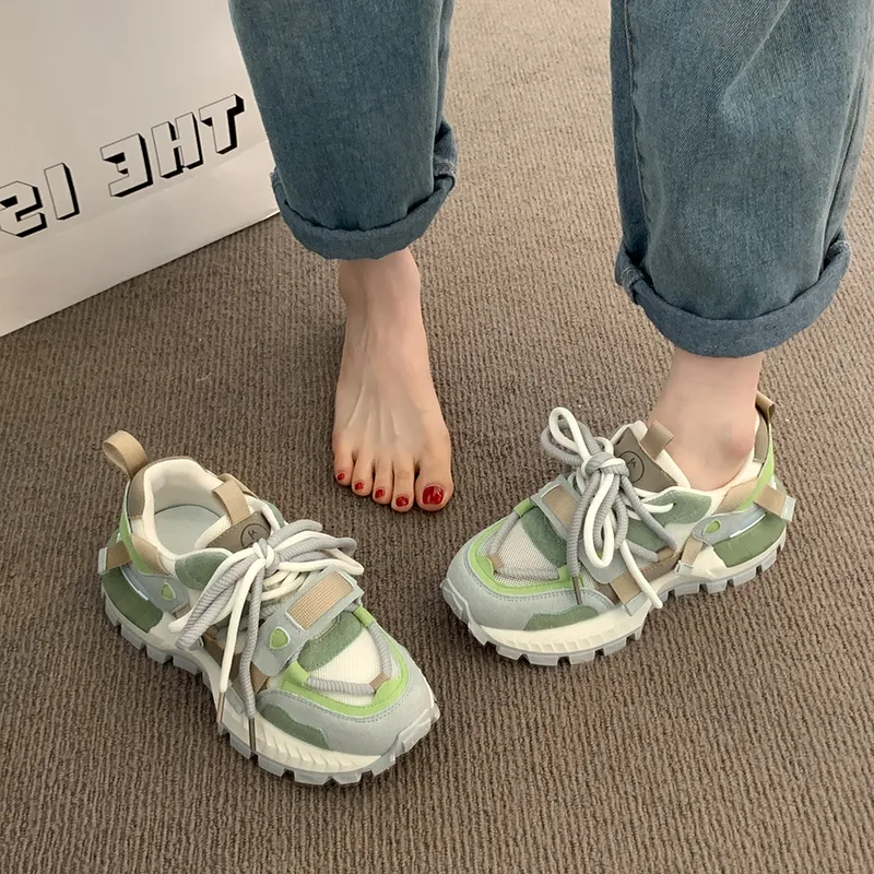 LXVB Slip-Resistant Breathable Low-Top Chunky Sneakers Women's-14