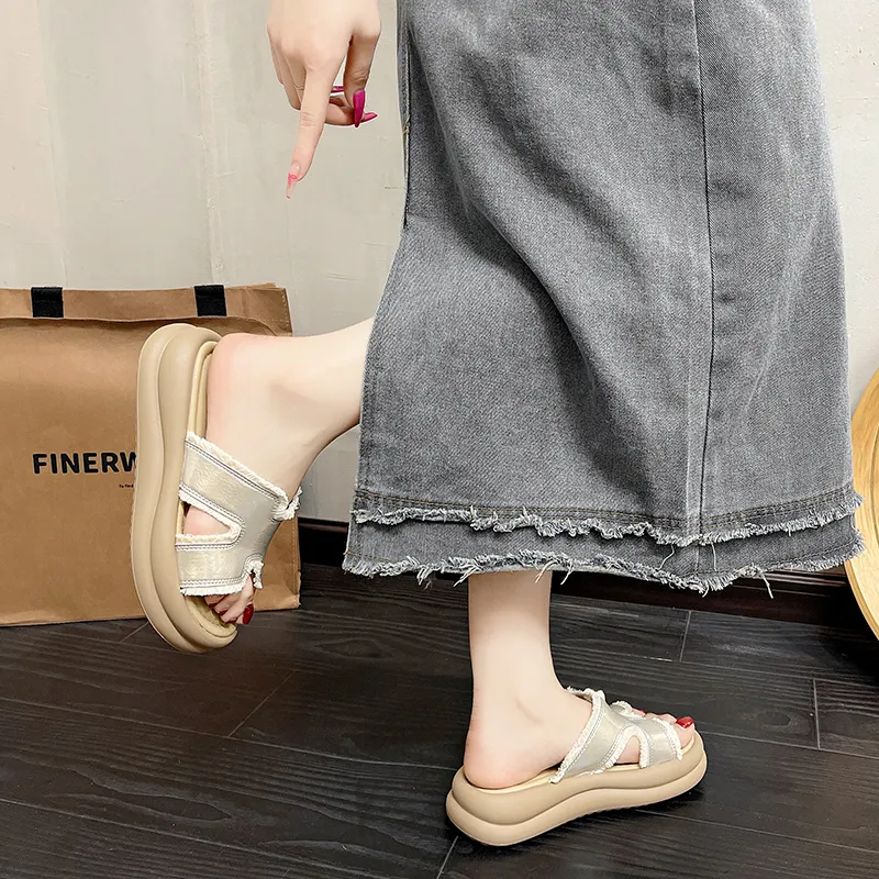 LXVB Rubber Sole Slip Resistant Slide Slippers Women's-21