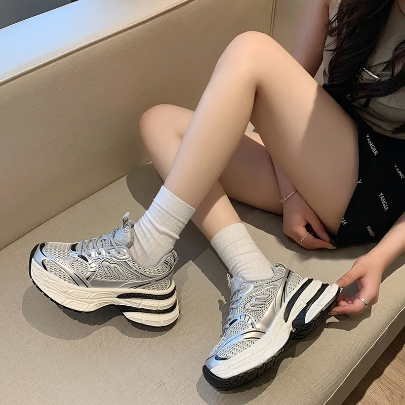 LXVB Non-slip Lightweight Low-Top Chunky Sneakers Women's-3