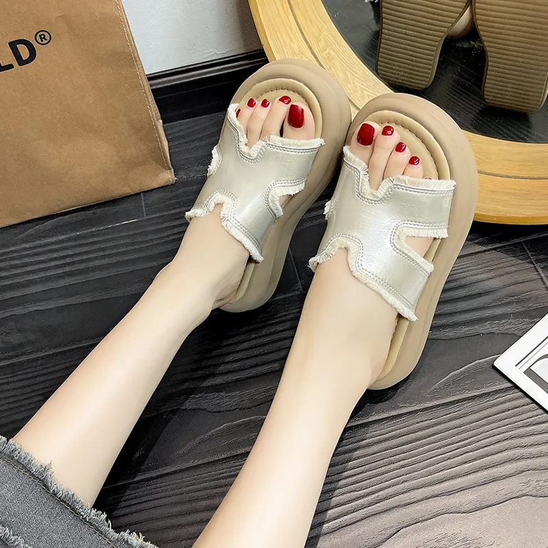 LXVB Rubber Sole Slip Resistant Slide Slippers Women's-23