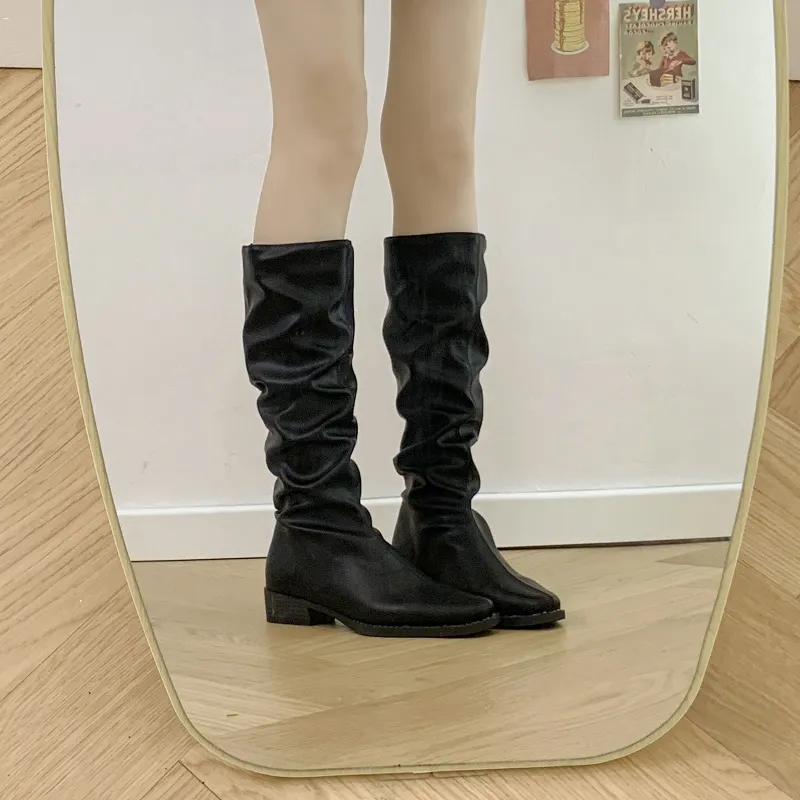 LXVB Slouch Boots Knee-high Boots 3cm Women's-6