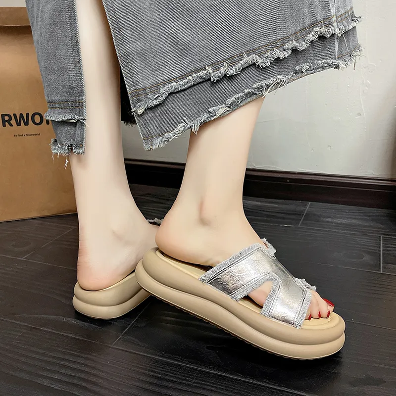LXVB Rubber Sole Slip Resistant Slide Slippers Women's-18