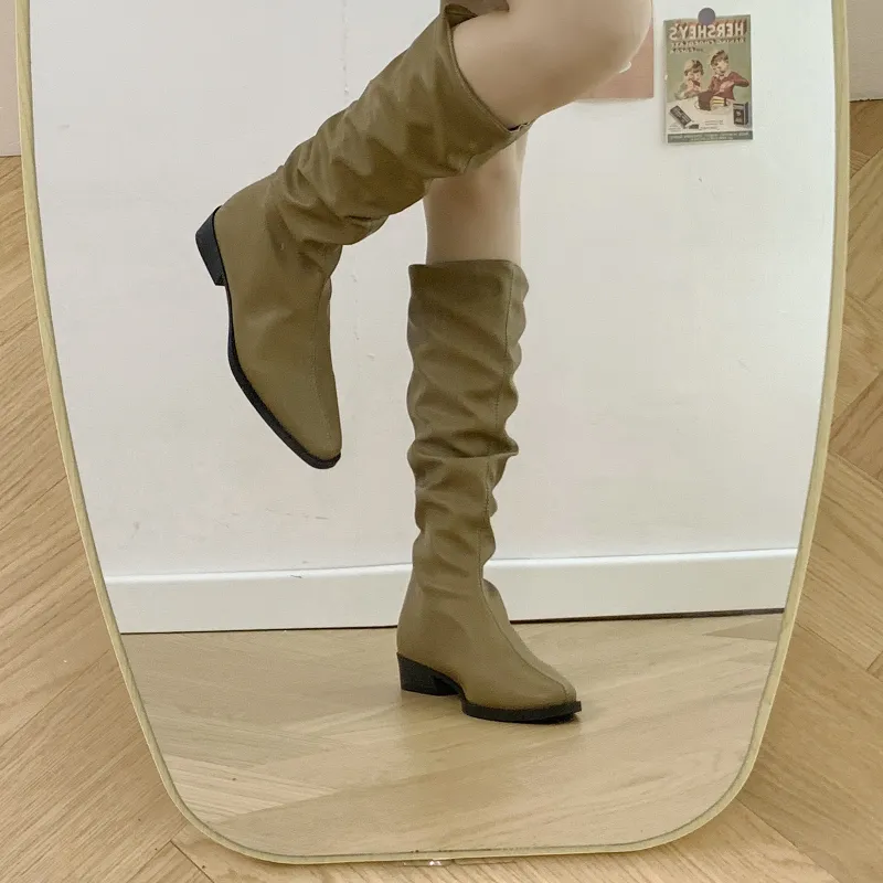 LXVB Slouch Boots Knee-high Boots 3cm Women's-16