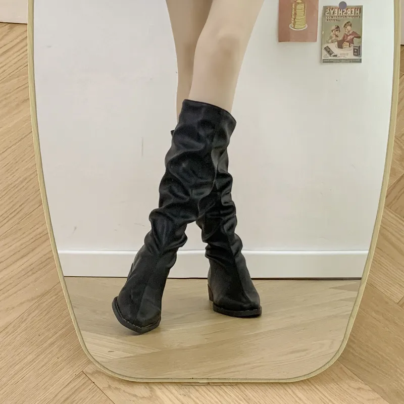 LXVB Slouch Boots Knee-high Boots 3cm Women's-8
