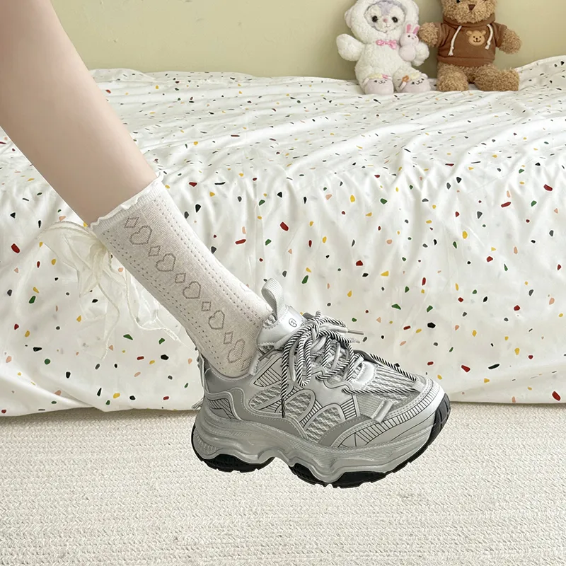 LXVB Slip-Resistant Breathable Low-Top Chunky Sneakers Women's-5