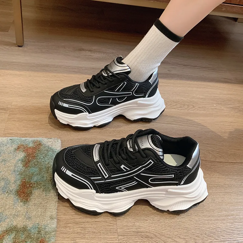 LXVB Slip-Resistant Breathable Low-Top Chunky Sneakers Women's-9