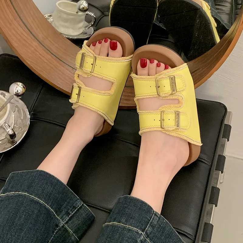 LXVB Rubber Sole Slip Resistant Slide Slippers Women's-11