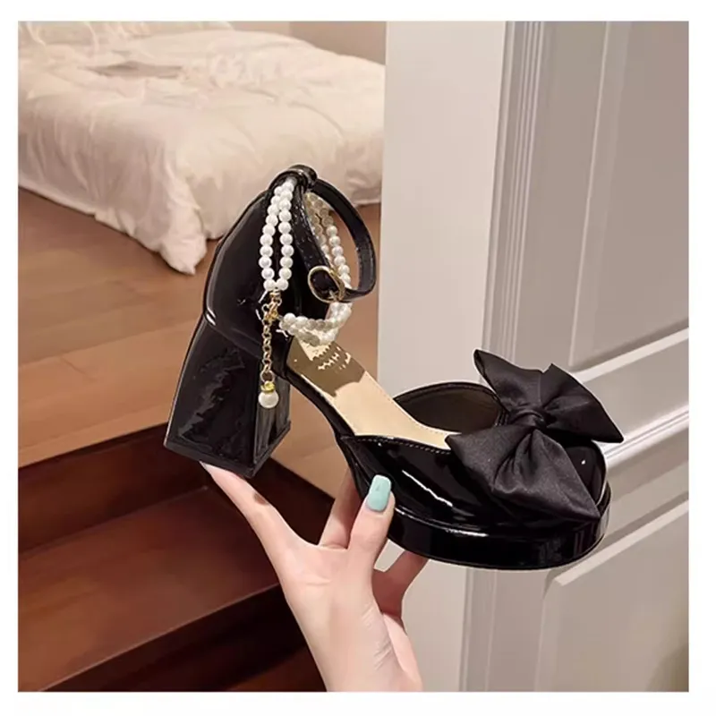 LXVB Chunky Heel High Heels 8cm Women's-4