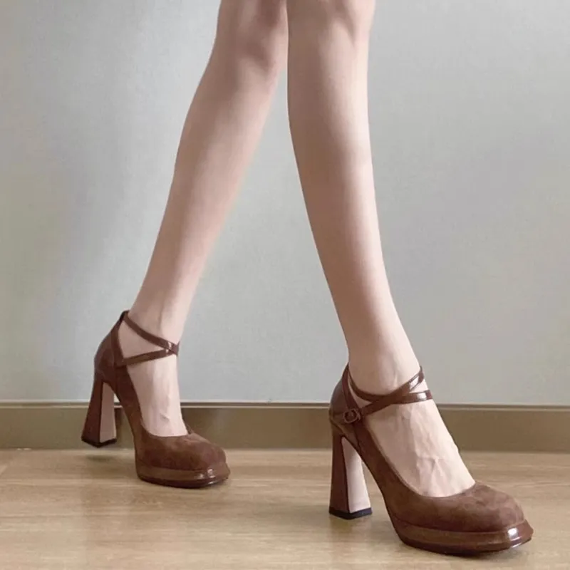 LXVB High Heels Women's Black/Light Brown-7