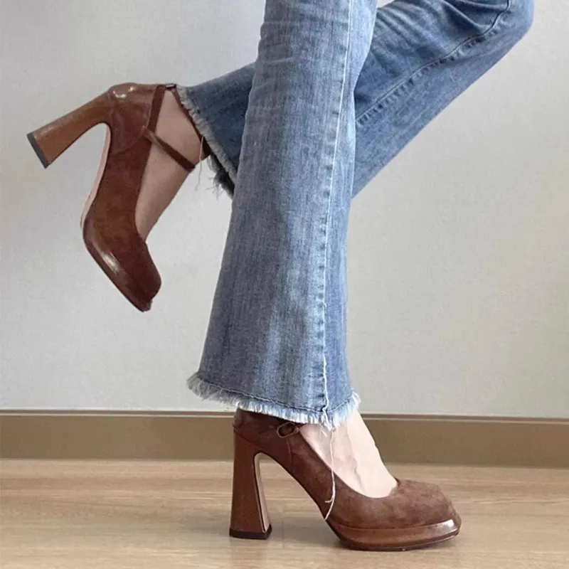 LXVB High Heels Women's Black/Light Brown-9