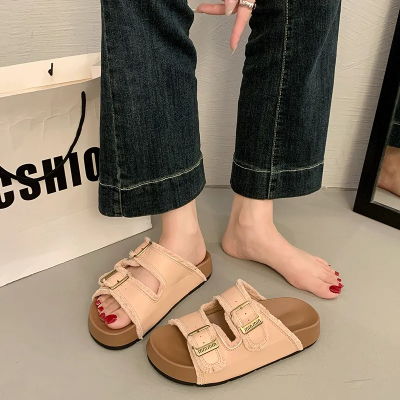 LXVB Rubber Sole Slip Resistant Slide Slippers Women's-1