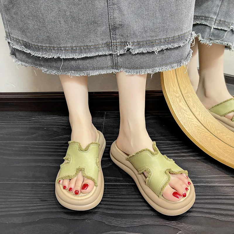 LXVB Rubber Sole Slip Resistant Slide Slippers Women's-1