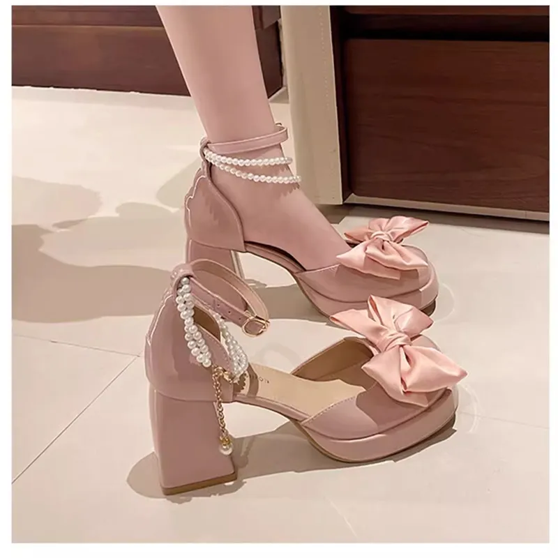 LXVB Chunky Heel High Heels 8cm Women's-15