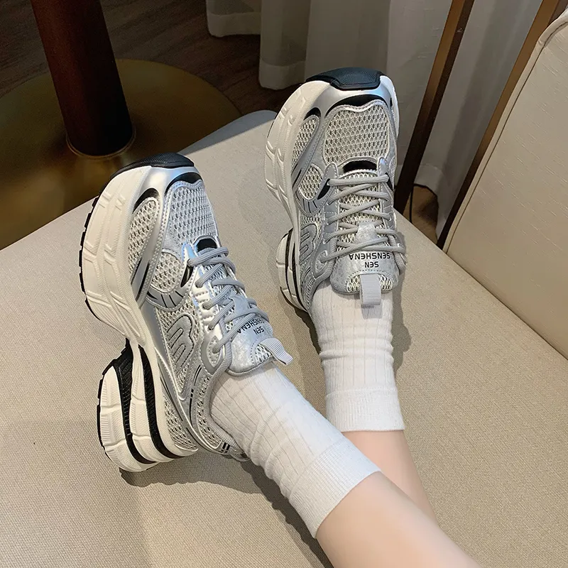 LXVB Non-slip Lightweight Low-Top Chunky Sneakers Women's-1