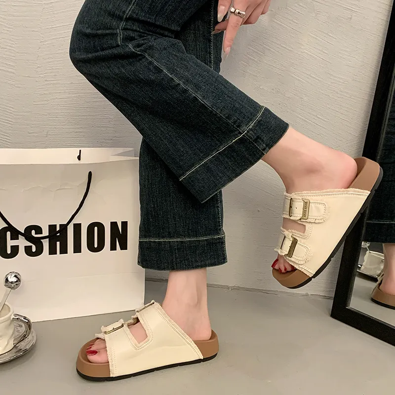 LXVB Rubber Sole Slip Resistant Slide Slippers Women's-15