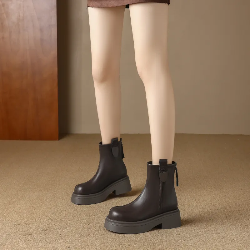 FOXER Ankle Boots Women's Black/Brown-6