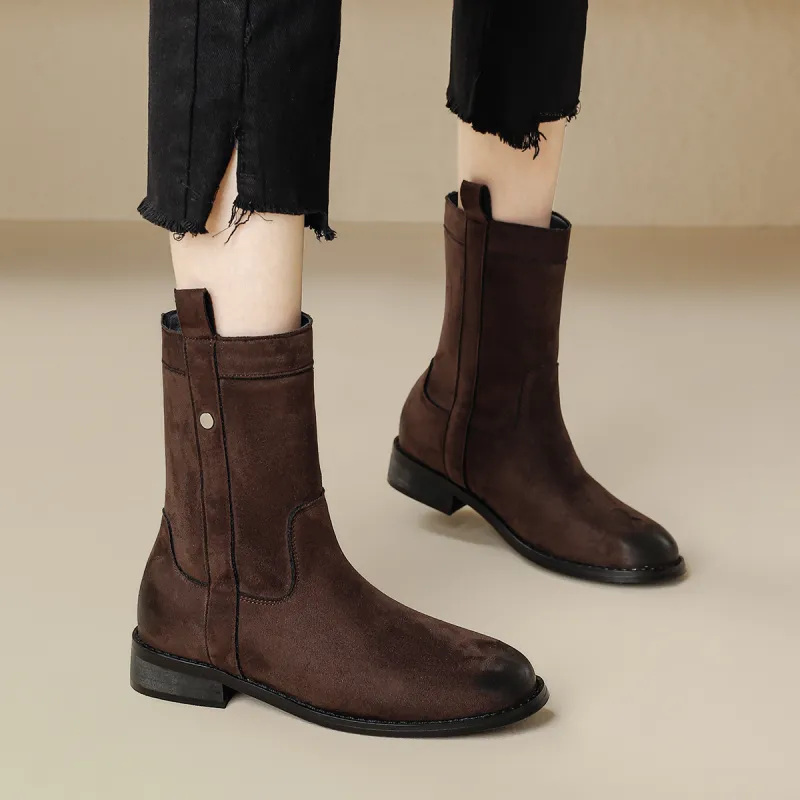 FOXER Ankle Boots Women's Black/Brown-7