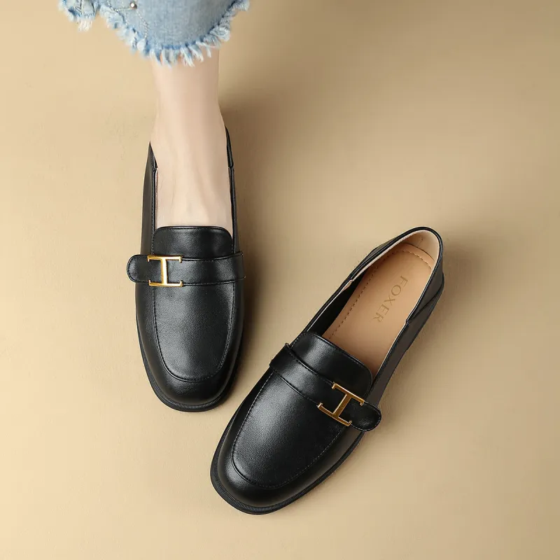 FOXER Casual Single Shoes Low Heel Women's Black-4