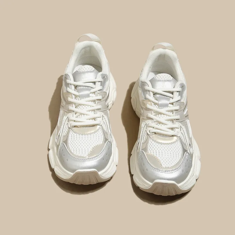 FOXER Abrasion Resistant, Breathable, Lightweight, Height Increasing Low Top Casual Shoes Women's Beige Gold-3