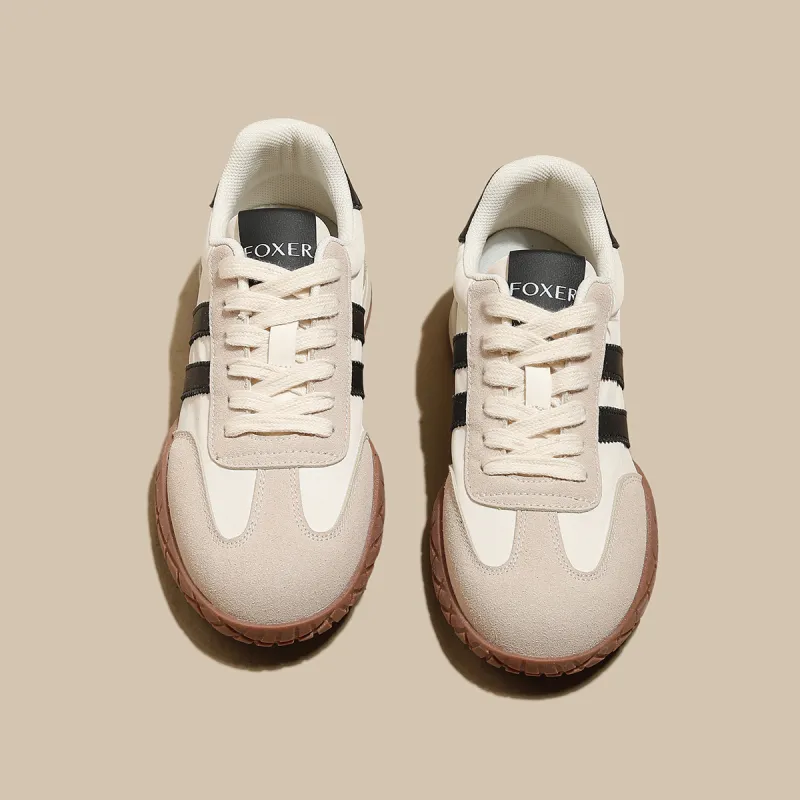 FOXER Wear resistant And Lightweight Low Top Casual Shoes Women's Beige Gray Black-1