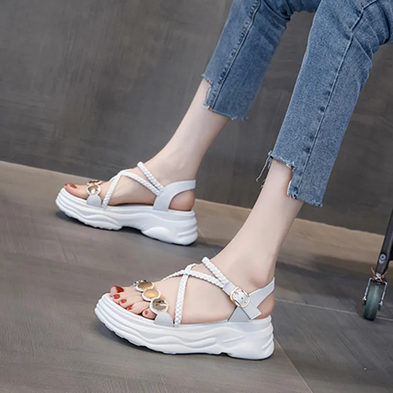 FOXER Roman Sandals 5.0cm Women's Ecru-2