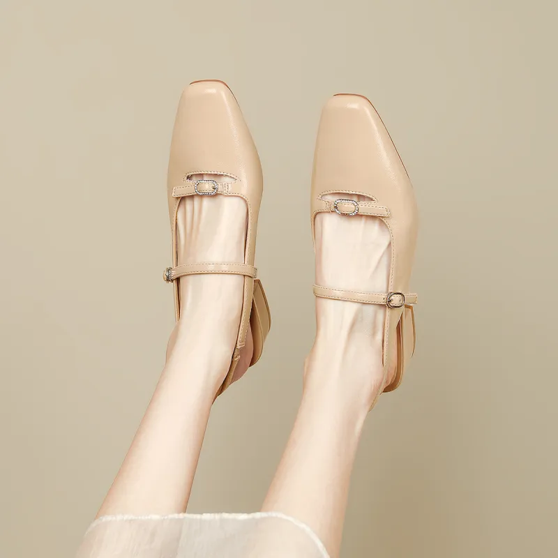 FOXER Block Heel High Heels 3.7CM Women's-8
