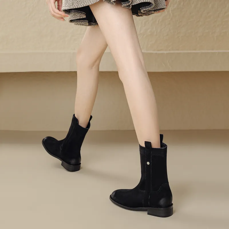 FOXER Ankle Boots Women's Black/Brown-4