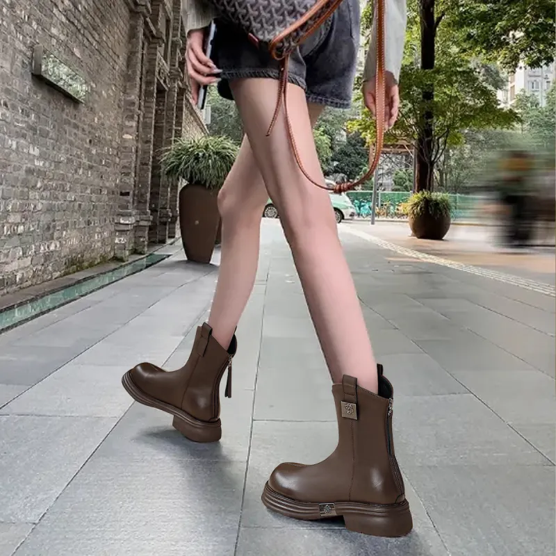 FOXER Ankle Boots Women's Black/Brown-6