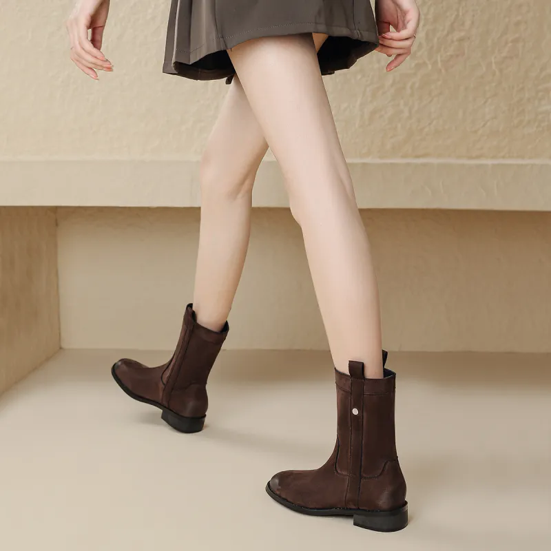 FOXER Ankle Boots Women's Black/Brown-10