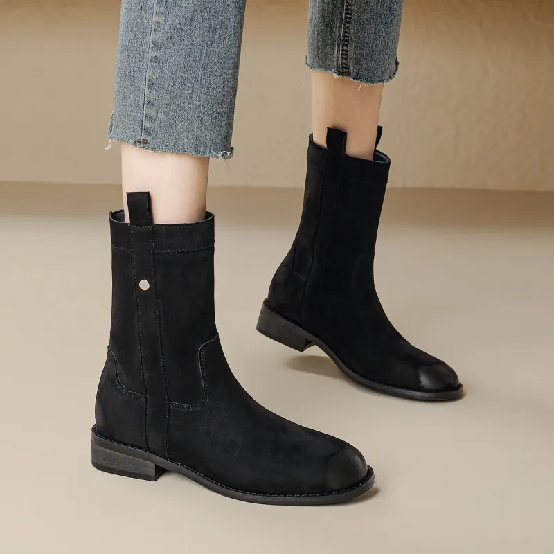 FOXER Ankle Boots Women's Black/Brown-3
