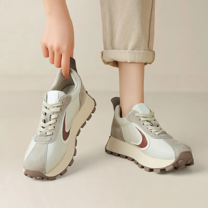 FOXER Cortez Shoes Cushioning Abrasion Resistant Lightweight Height Increasing Mat Low Top Chunky Sneakers Women's-1