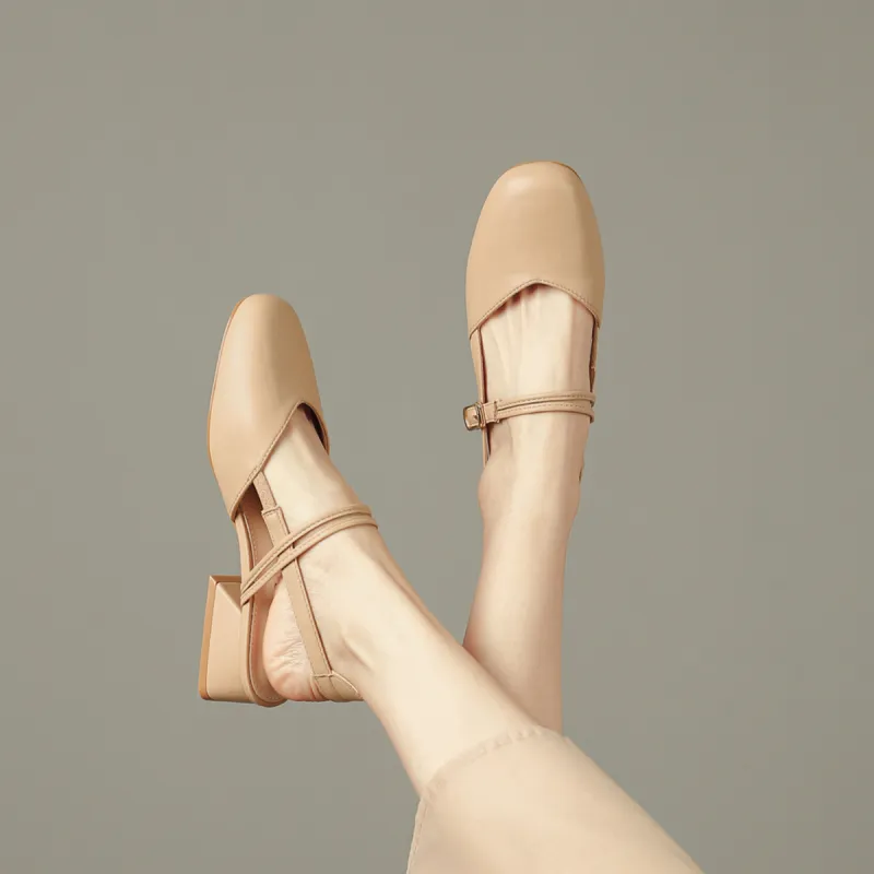 FOXER Chunky Heel Square Toe Roman Sandals Women's-4