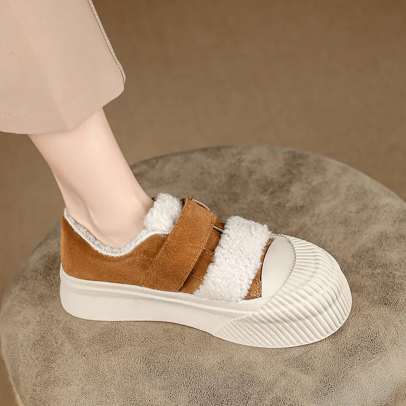 FOXER Slip Resistant, Abrasion Resistant, Height Adjustable, Thermal Low Top Casual Shoes Women's Chestnut-4