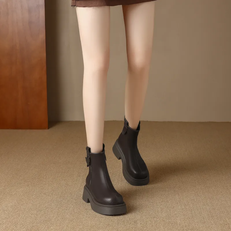 FOXER Ankle Boots Women's Black/Brown-7