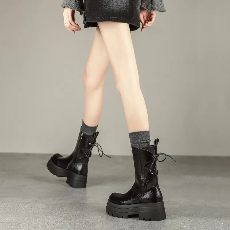 FOXER Ankle Boots High Heel Women's Black-1