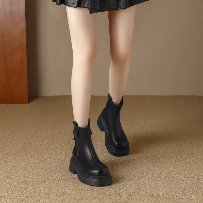FOXER Ankle Boots Women's Black/Brown-2