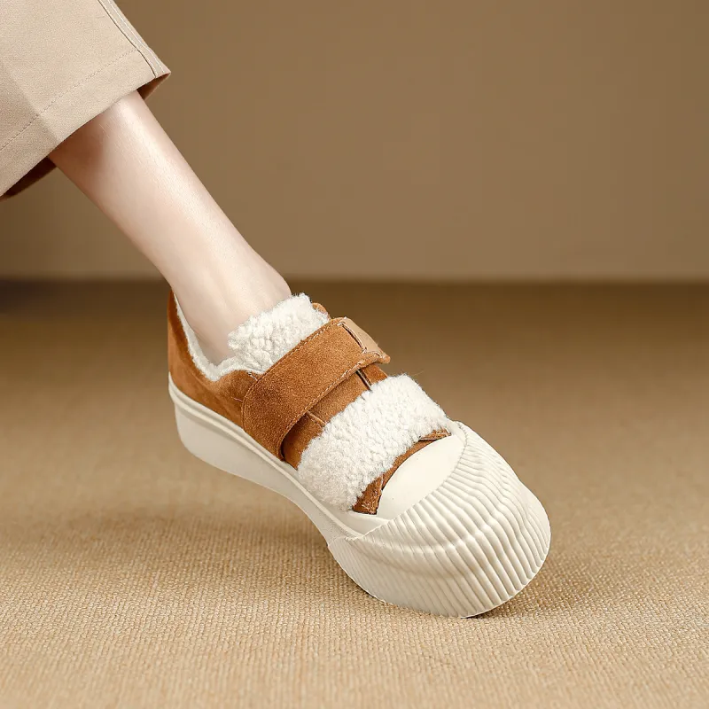 FOXER Slip Resistant, Abrasion Resistant, Height Adjustable, Thermal Low Top Casual Shoes Women's Chestnut-1