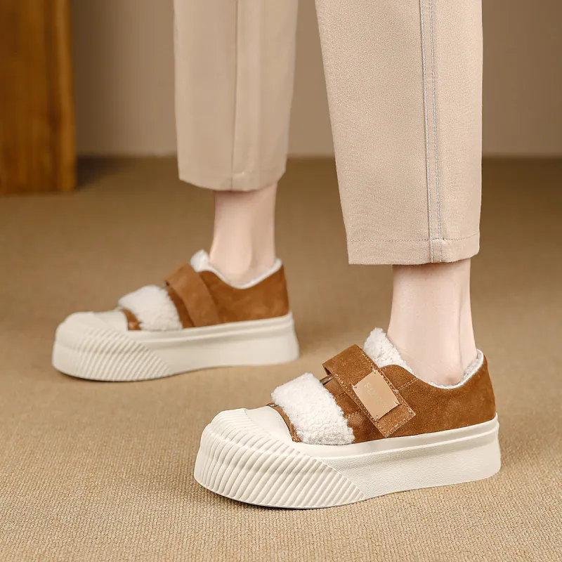 FOXER Slip Resistant, Abrasion Resistant, Height Adjustable, Thermal Low Top Casual Shoes Women's Chestnut-5