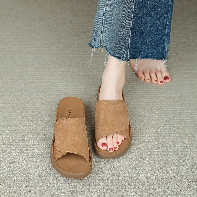FOXER Slide Slippers Women's Camel-1