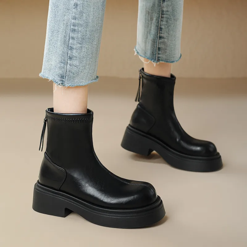 FOXER Ankle Boots Women's Black/Brown-2