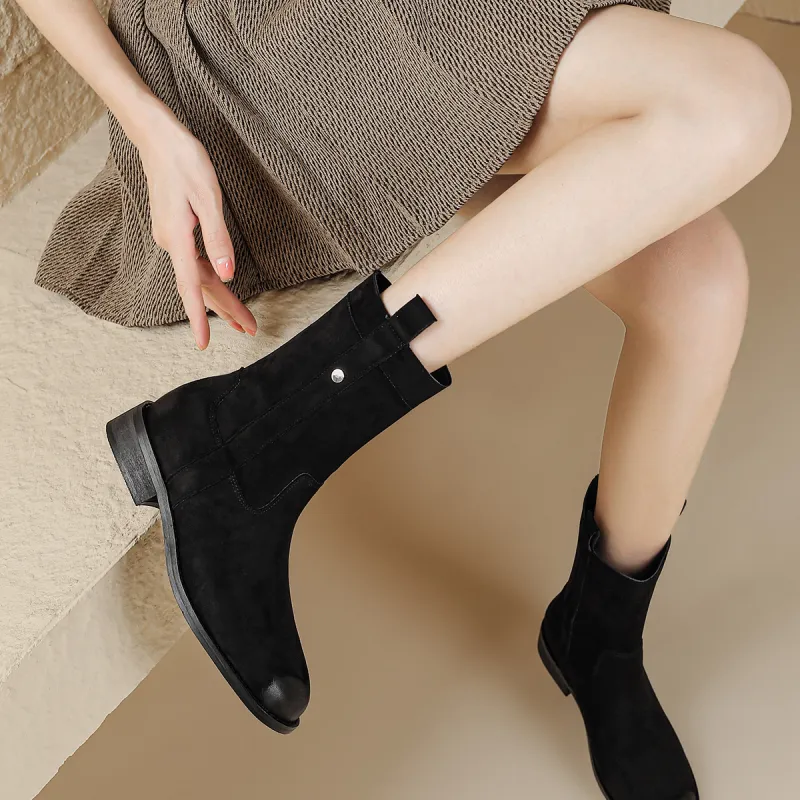FOXER Ankle Boots Women's Black/Brown-1