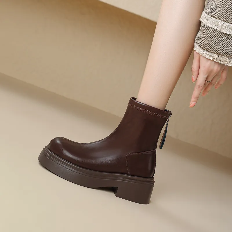 FOXER Ankle Boots Women's Black/Brown-10