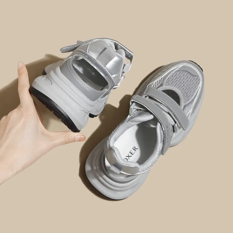 FOXER Abrasion Resistant Lightweight Slip Resistant Low Top Casual Shoes Women's Beige/Silver/Gray-3