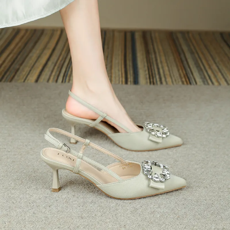 FOXER High Heels Women's Black/Beige/Light Green-16