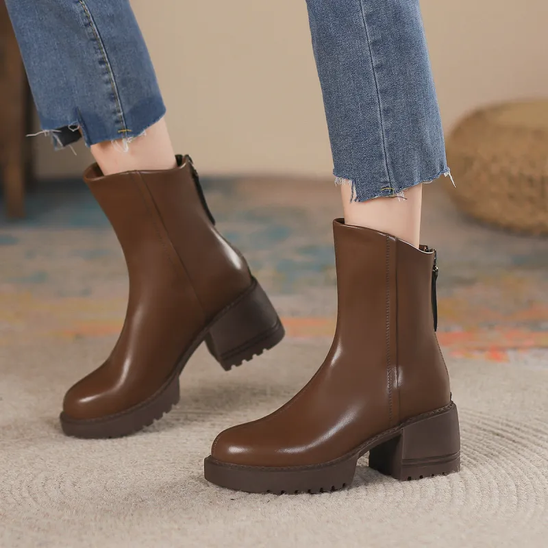 FOXER Ankle Boots Women's Brown-2