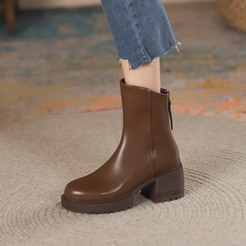 FOXER Ankle Boots Women's Brown-4